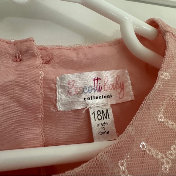 Biscotti Baby 18 Girls Short Sleeve Tulle Dress Twirl Sparkly Spring - Picture 2 of 3